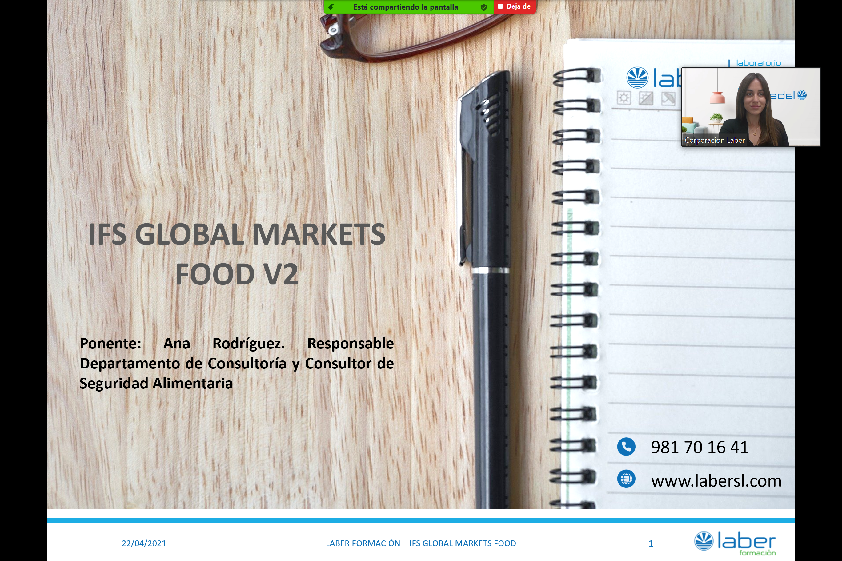 Curso online Global Markets Food con Ana Rodríguez, Consultora de Seguridad Alimentaria de Corporación Laber